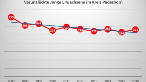 Grafik: Verunglückte junge Fahrer im Kreis Paderborn